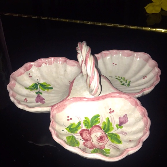 VINTAGE Italian Pottery Ceramic Decorative Serving Dish or Jewelry Tray - Picture 4 of 14